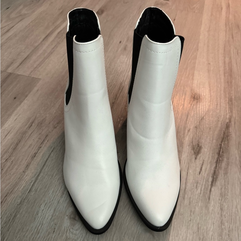 White And Black Pointed Toe Boots - image 3